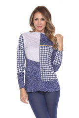 Melinda Top - Blue Houndstooth - CARINE