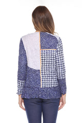 Melinda Top - Blue Houndstooth - CARINE