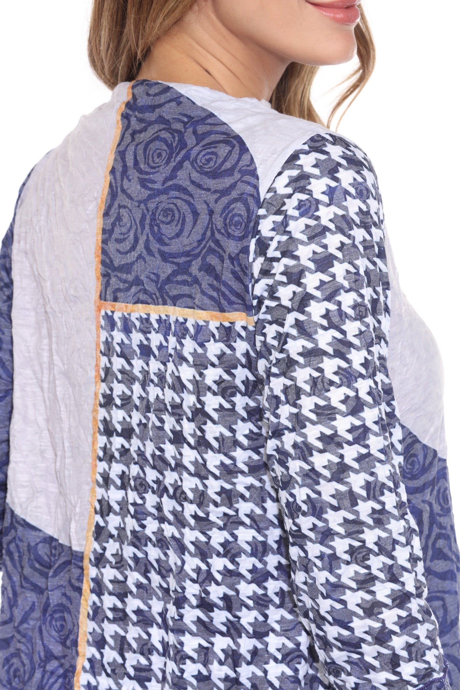 Melinda Top - Blue Houndstooth - CARINE