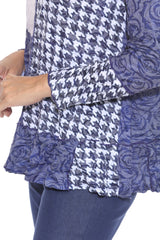 Melinda Top - Blue Houndstooth - CARINE
