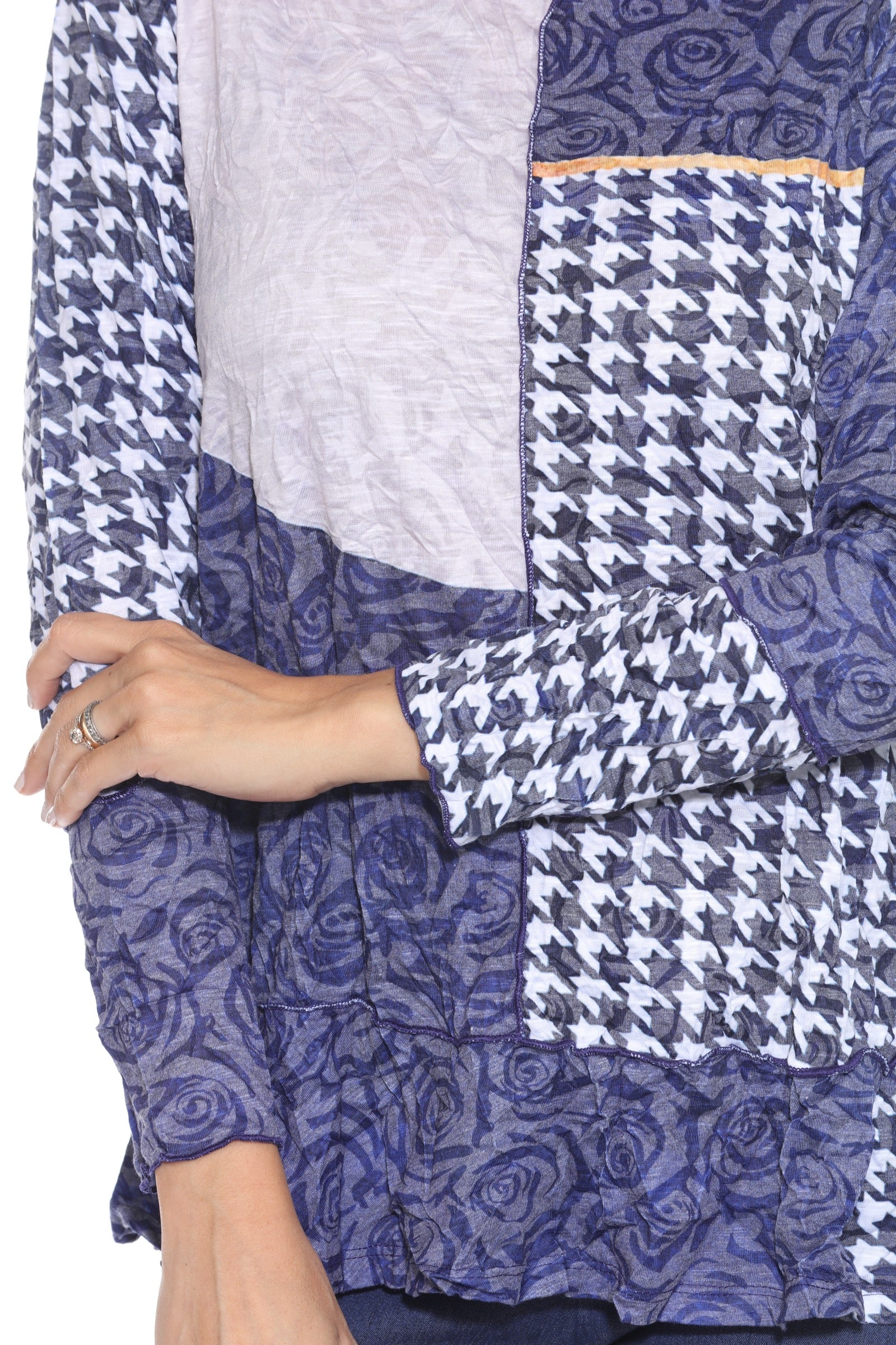 Melinda Top - Blue Houndstooth - CARINE