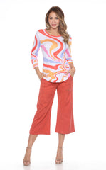 Round-Neck Top - Fiesta Swirl - CARINE