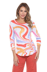 Round-Neck Top - Fiesta Swirl - CARINE