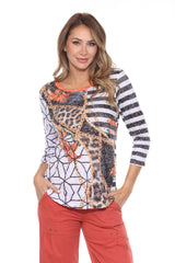 Round-Neck Top - Couture Mix - CARINE