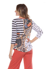 Round-Neck Top - Couture Mix - CARINE