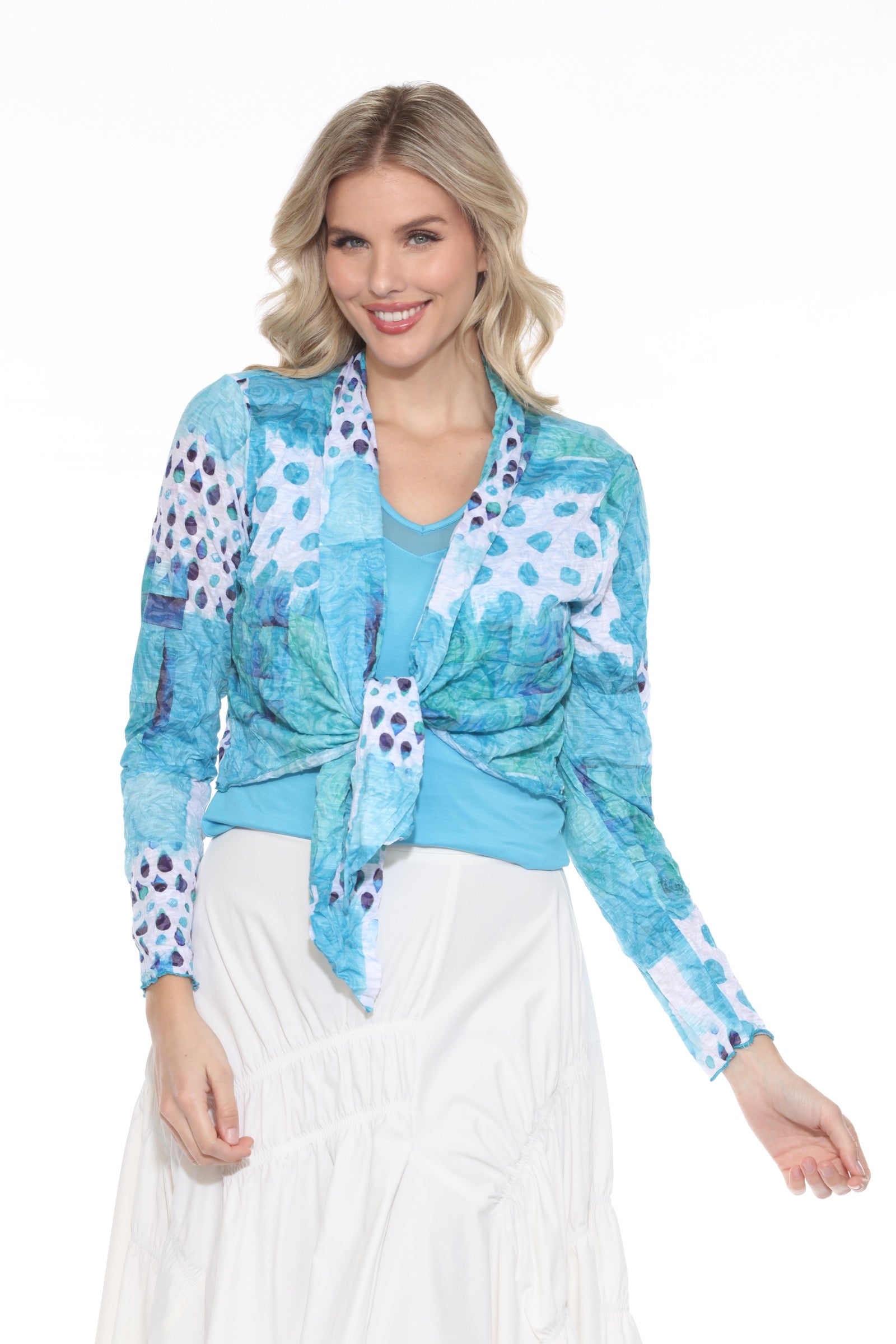 Claire Cardigan - Aqua Rain - CARINE