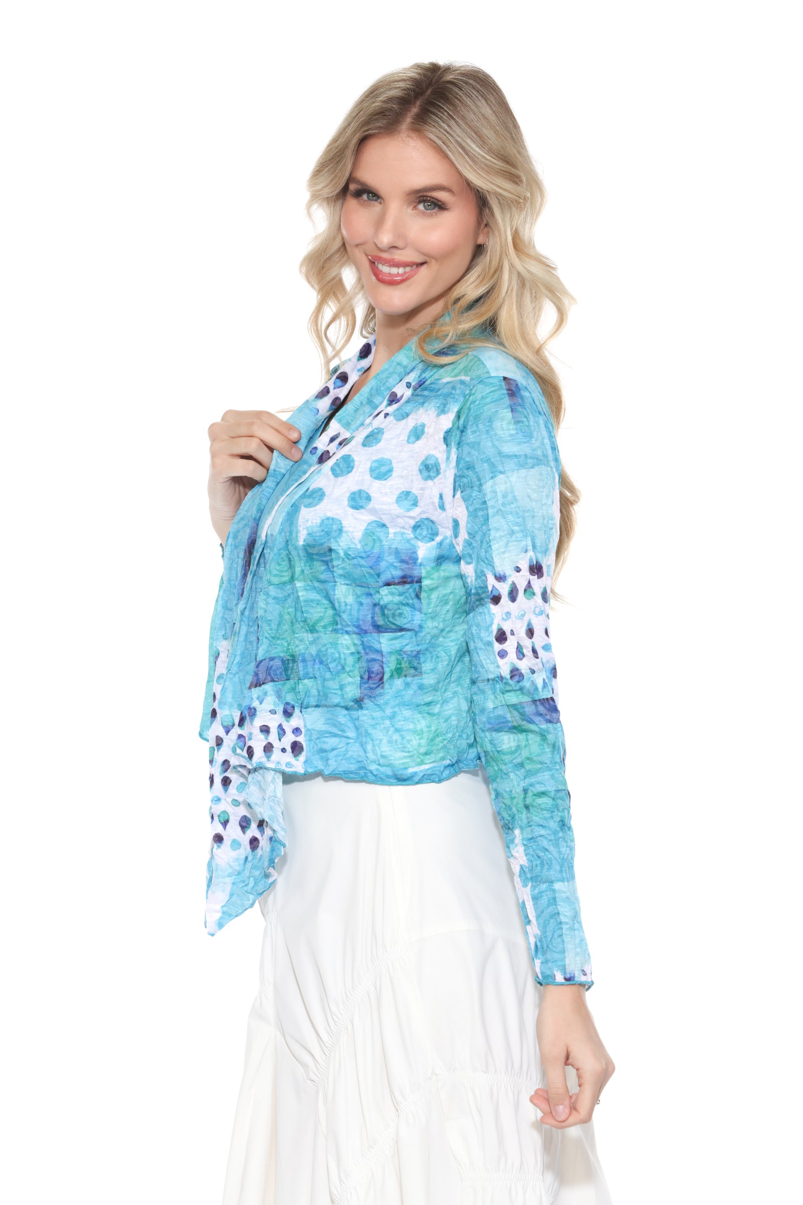 Claire Cardigan - Aqua Rain - CARINE