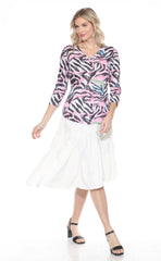 V-Neck Top - Stripe Splash - CARINE