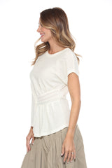 Banded Waist Peplum Tee - CARINE