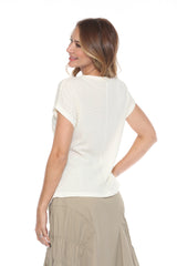 Banded Waist Peplum Tee - CARINE