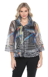 Mesh Zip Jacket - Retro Strike - CARINE