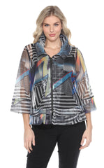 Mesh Zip Jacket - Retro Strike - CARINE