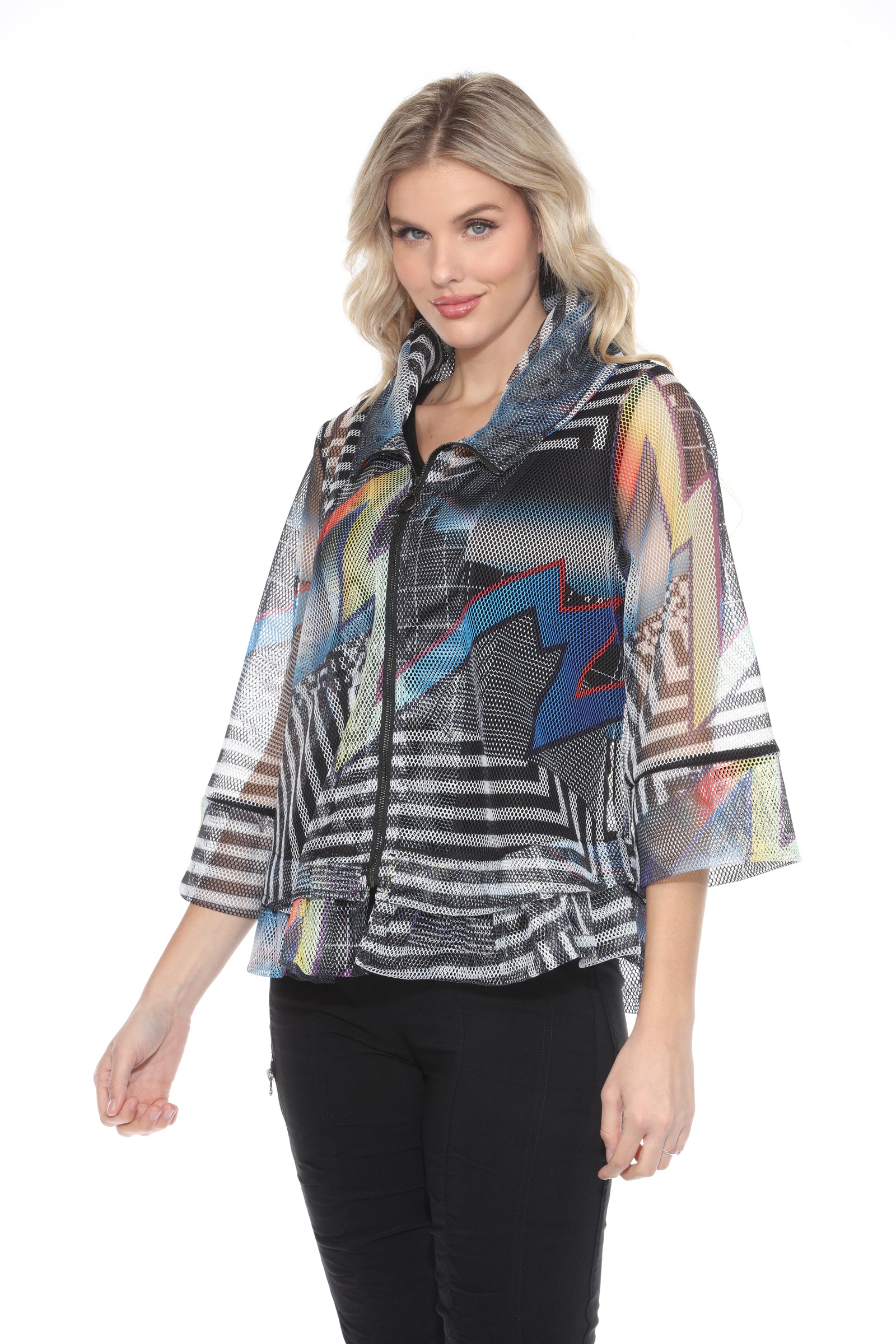 Mesh Zip Jacket - Retro Strike - CARINE