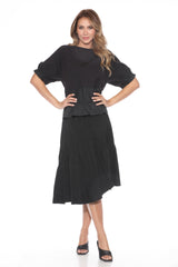 Mixed Panel Hi-Low Tee - CARINE