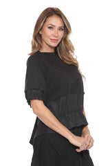 Mixed Panel Hi-Low Tee - CARINE