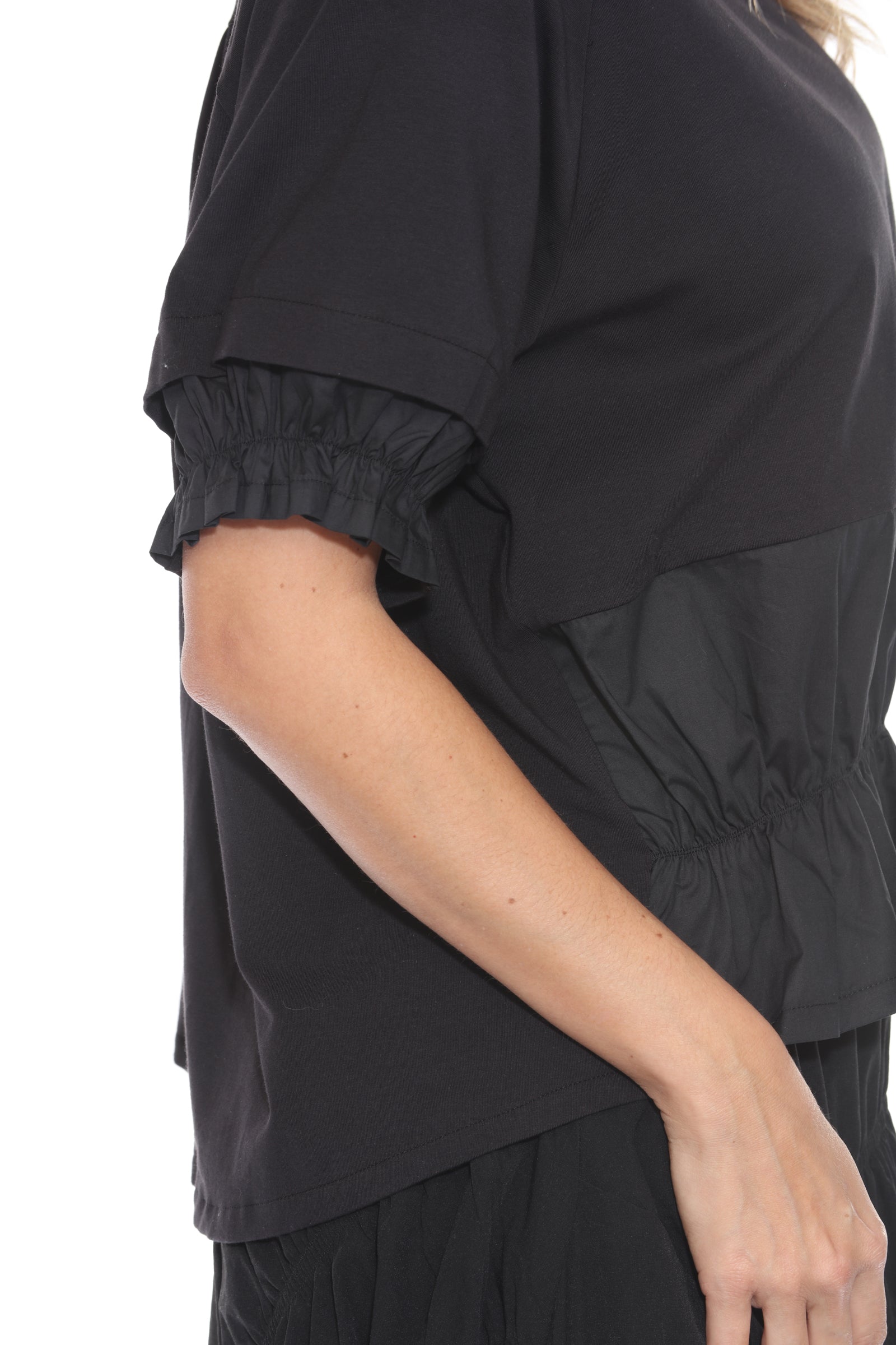 Mixed Panel Hi-Low Tee - CARINE