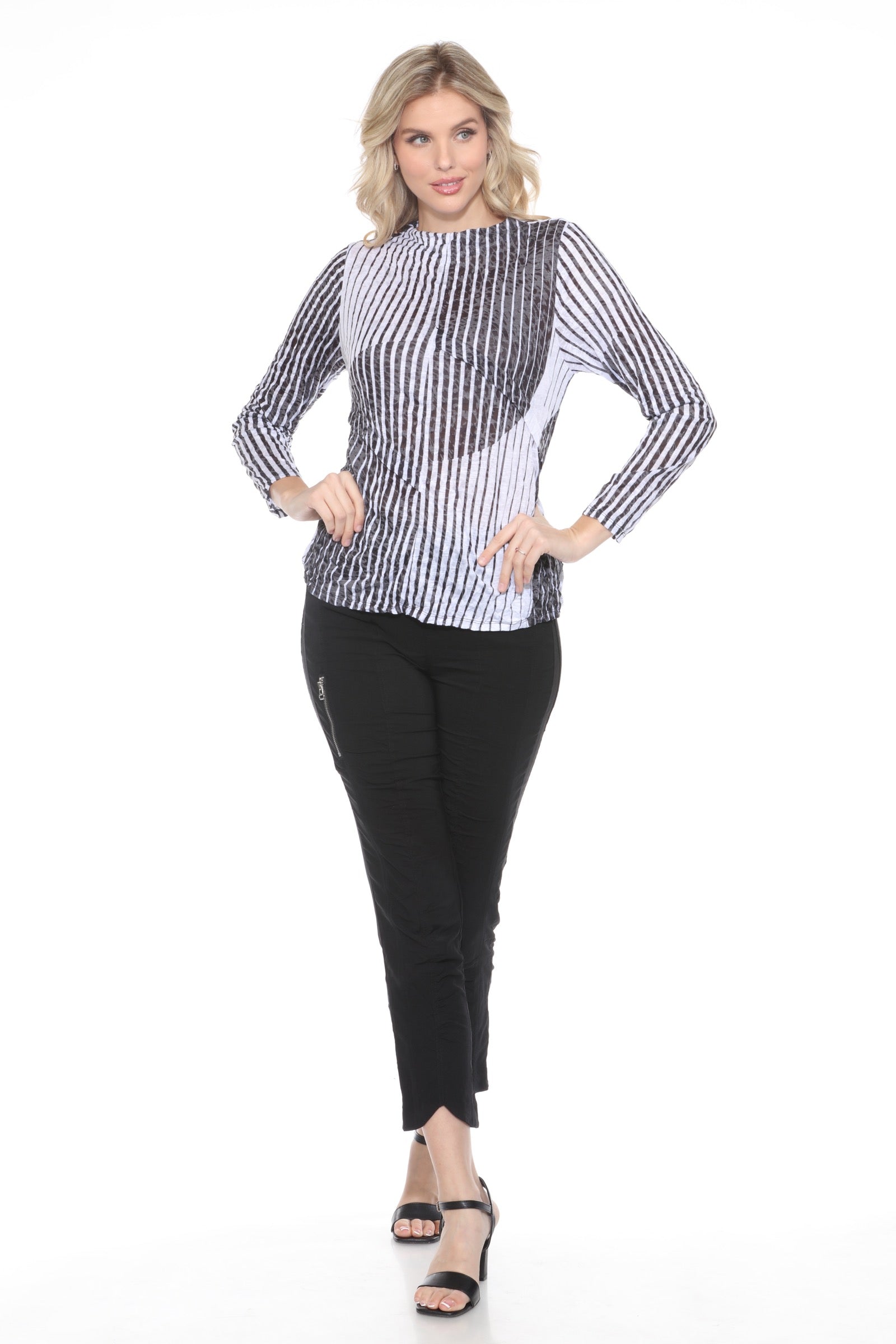 Samantha Top - Noir Symmetry - CARINE