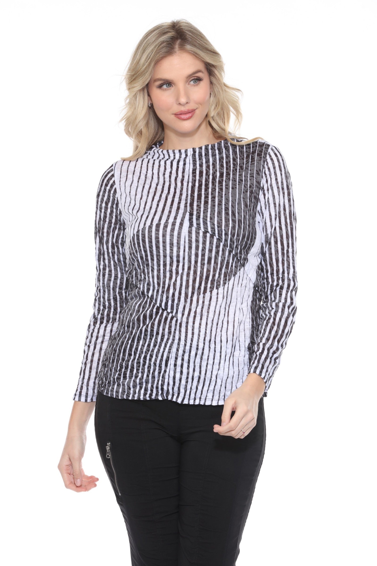 Samantha Top - Noir Symmetry - CARINE