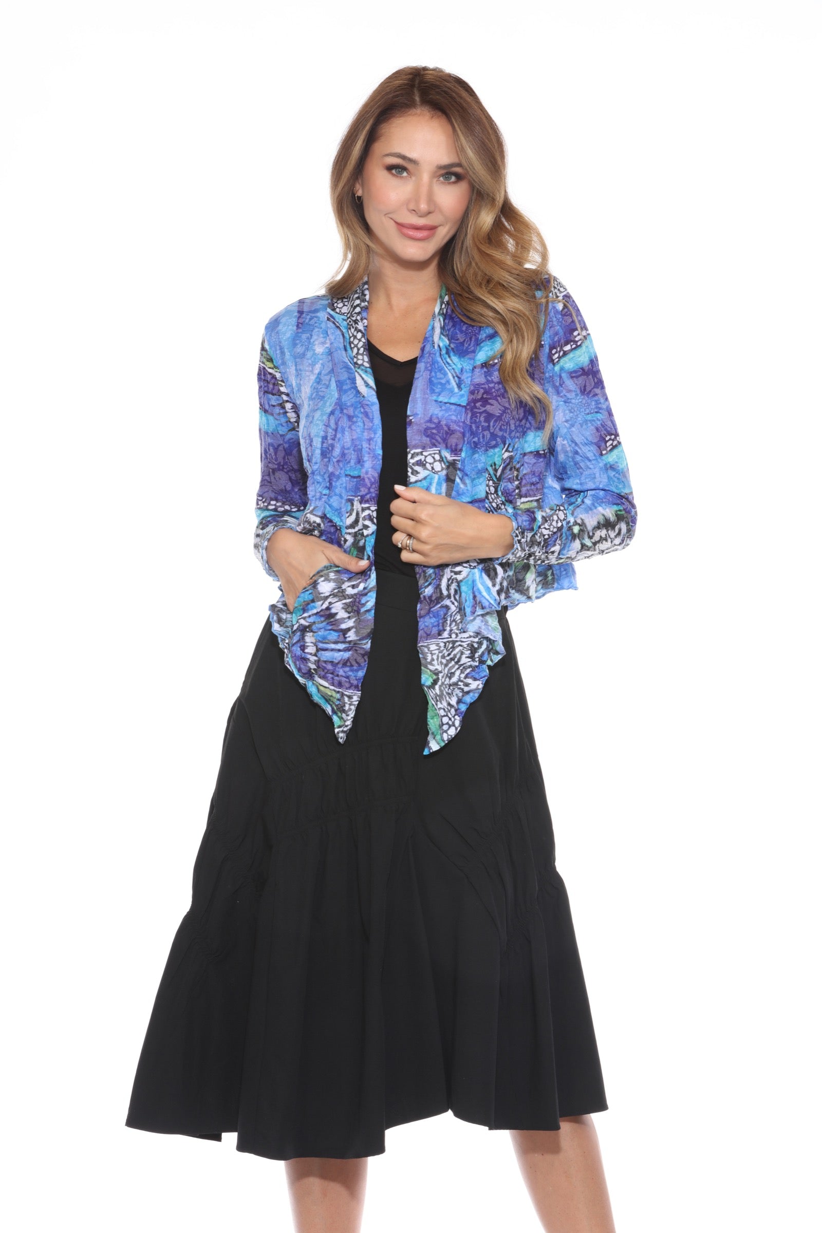 Claire Cardigan - Sapphire Flutter - CARINE