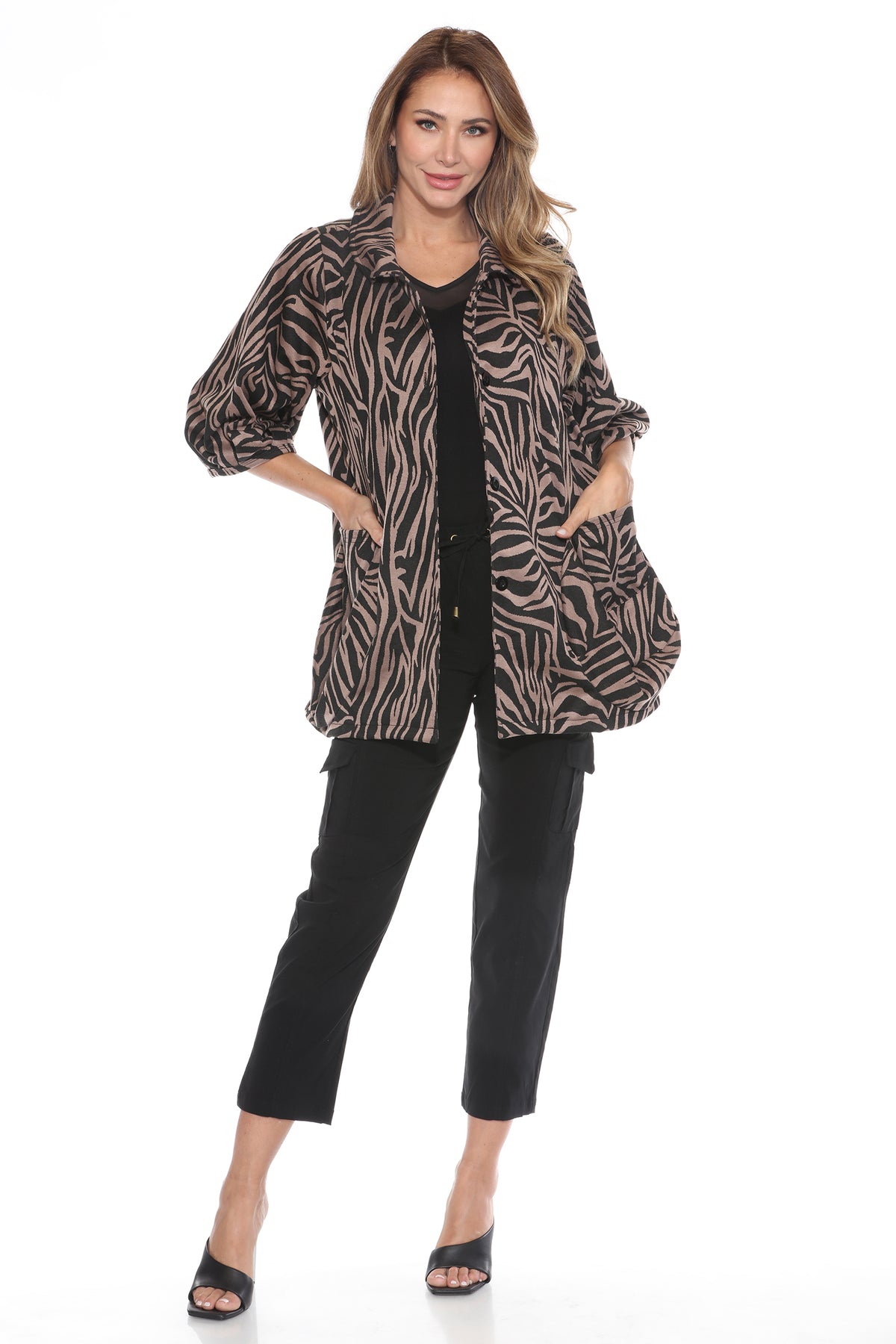 Pattern Knit Button Jacket - CARINE