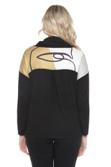 Dolman Cowl Neck Pullover - Line Art - CARINE