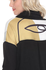 Dolman Cowl Neck Pullover - Line Art - CARINE