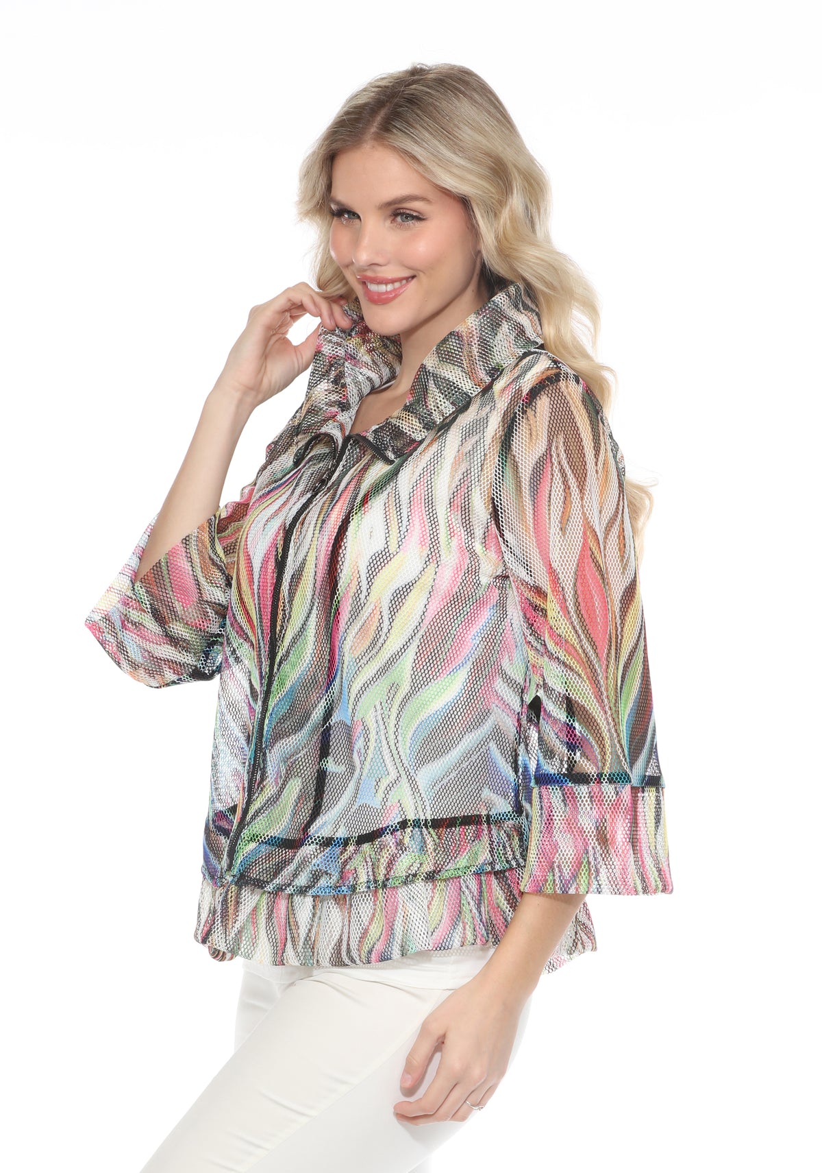 Mesh Zip Jacket - Enchanted Flames - CARINE