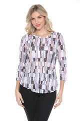Round-Neck Top - Taupe Tiles - CARINE