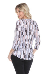 Round-Neck Top - Taupe Tiles - CARINE