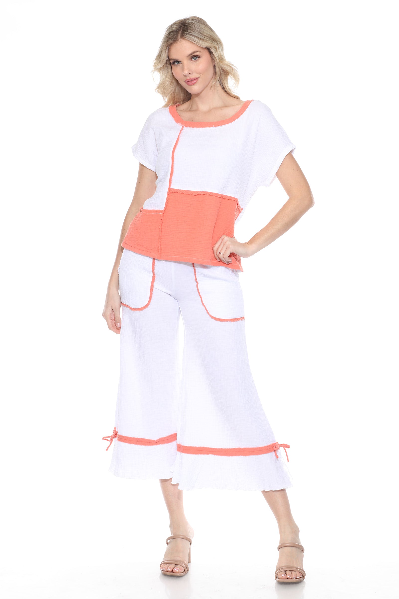 Cotton Patchwork Boxy Tee - CARINE