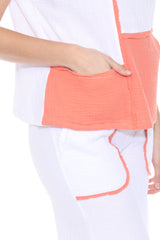Cotton Patchwork Boxy Tee - CARINE