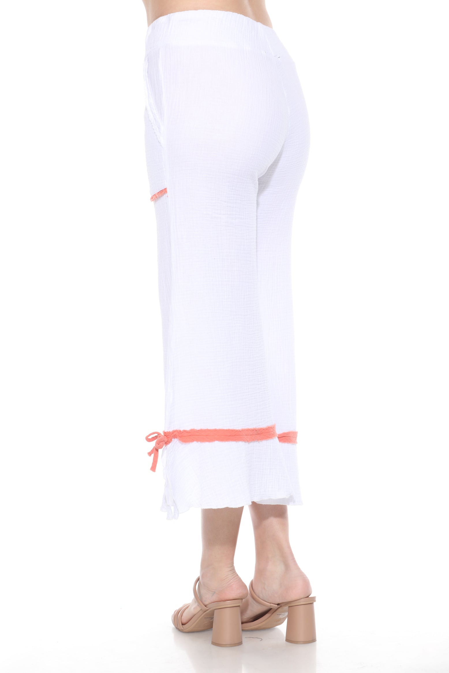Cotton Patchwork Boxy Tee Matching Set - Orange - CARINE