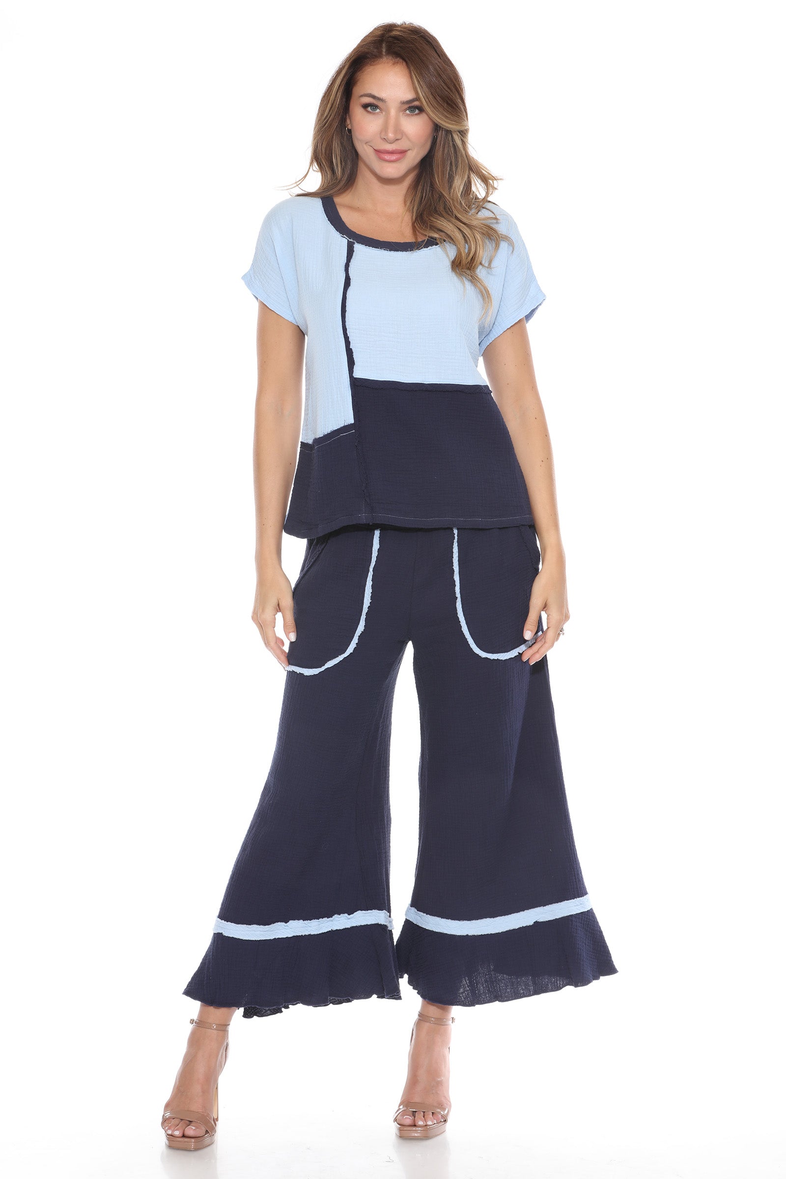 Cotton Patchwork Boxy Tee - CARINE