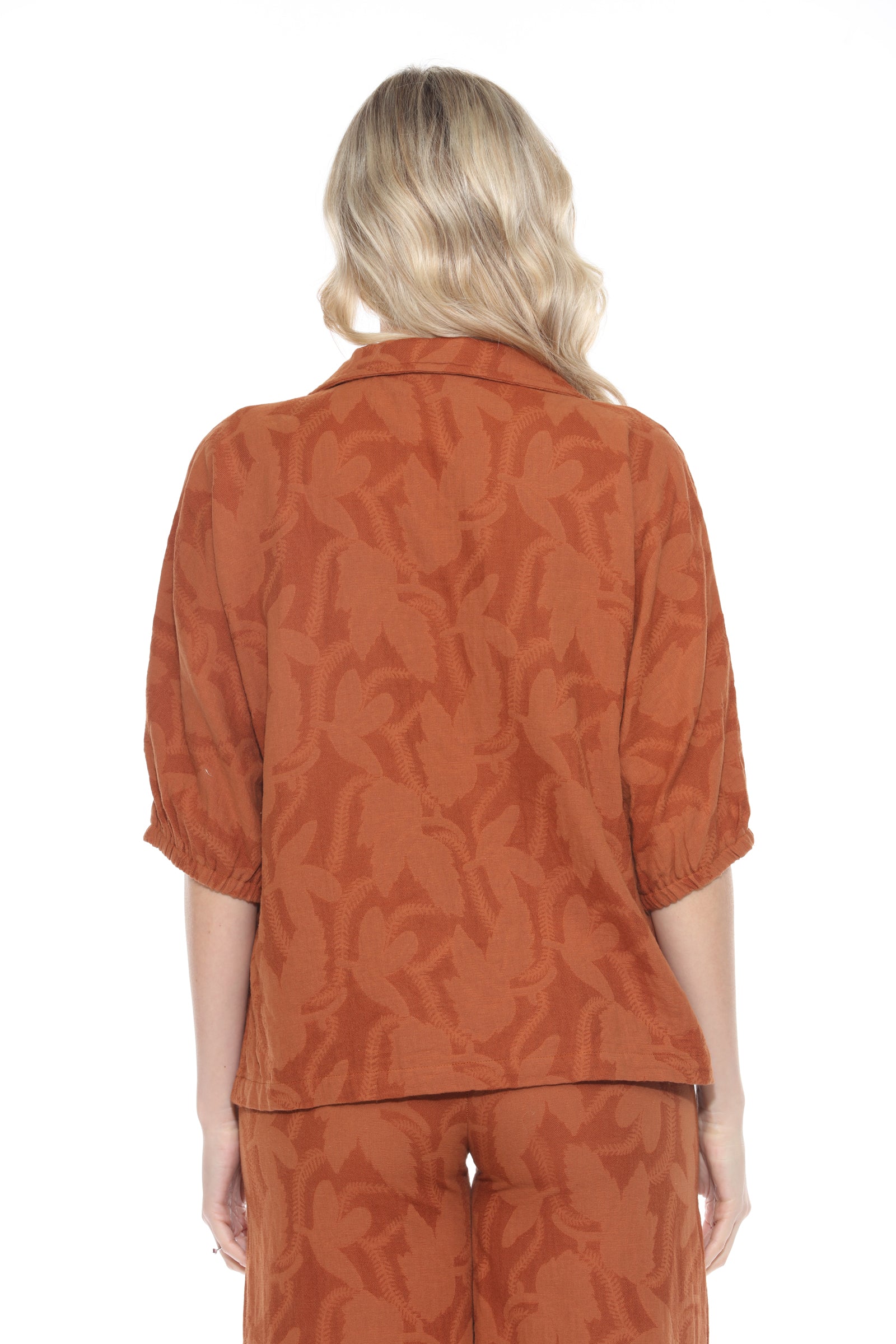 Textured Split Neck Top - CARINE