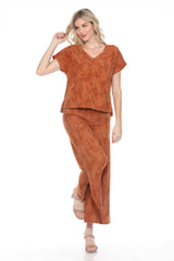 Textured Cotton Diagonal Seam Matching Set - Brown - CARINE