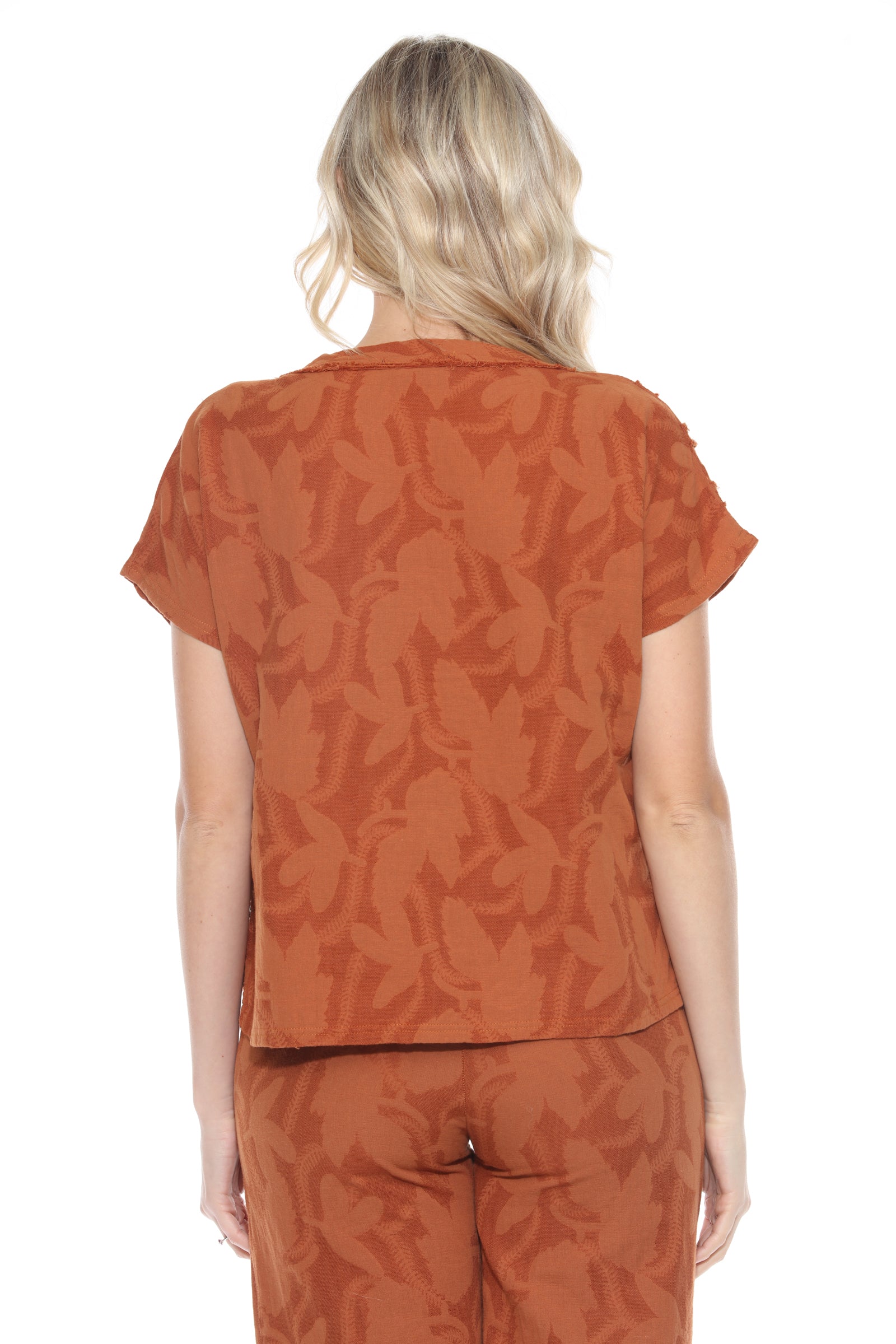 Diagonal Seam V-Neck Top - CARINE