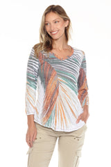 V-Neck Top - Palm Leaf - CARINE