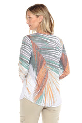 V-Neck Top - Palm Leaf - CARINE