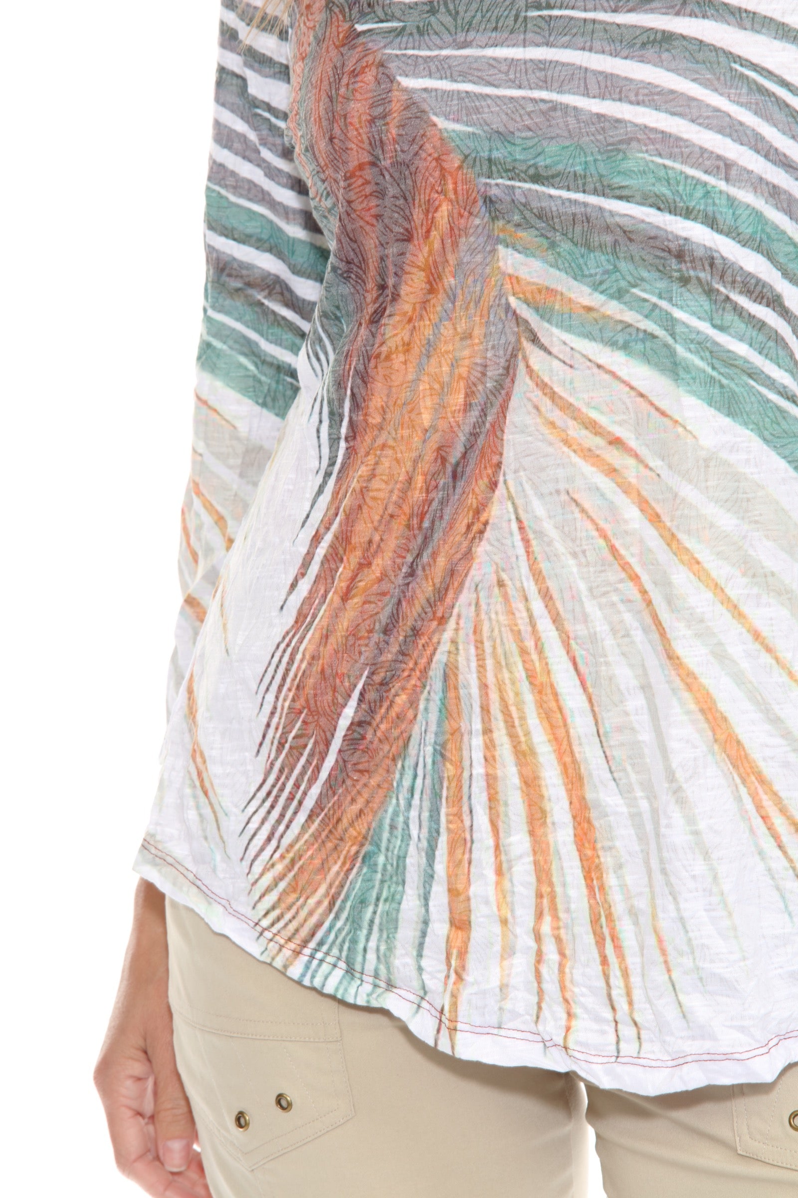 V-Neck Top - Palm Leaf - CARINE