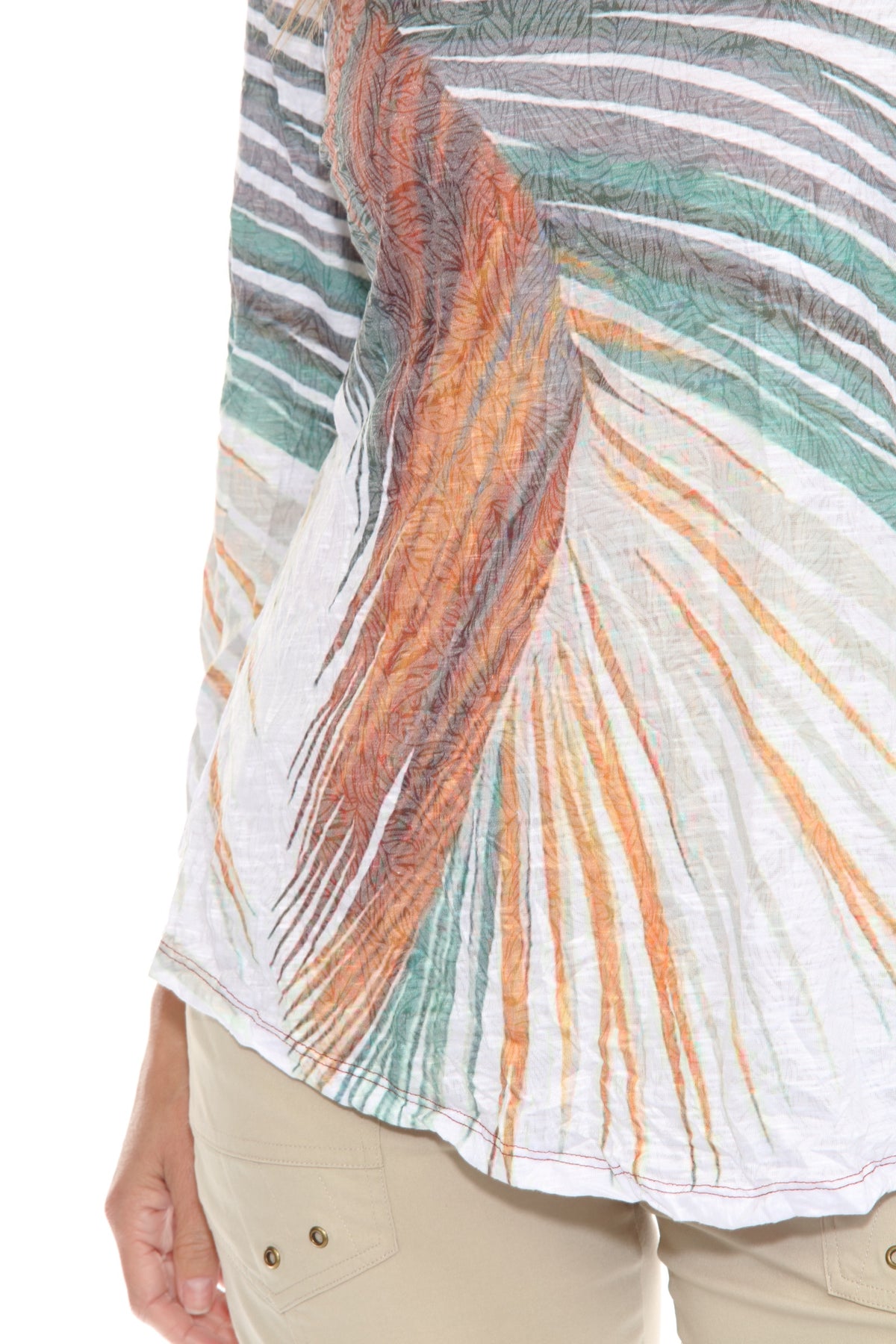 V-Neck Top - Palm Leaf - CARINE