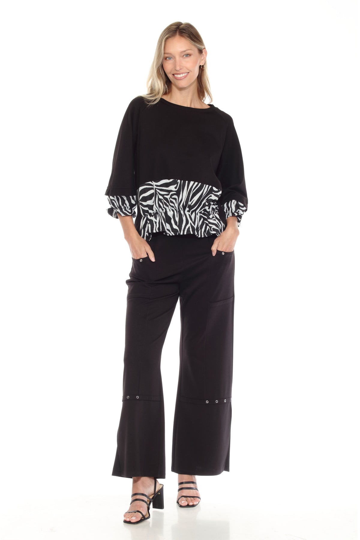 Mixed Panel Hi-Low Top - CARINE