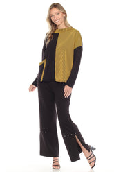 Color Block Pullover and Pant Matching Set - CARINE