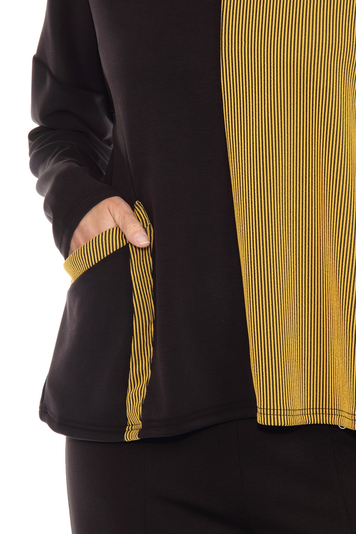Rib Trim Color Block Pullover - CARINE