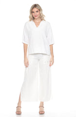 Textured Split Neck Top - CARINE