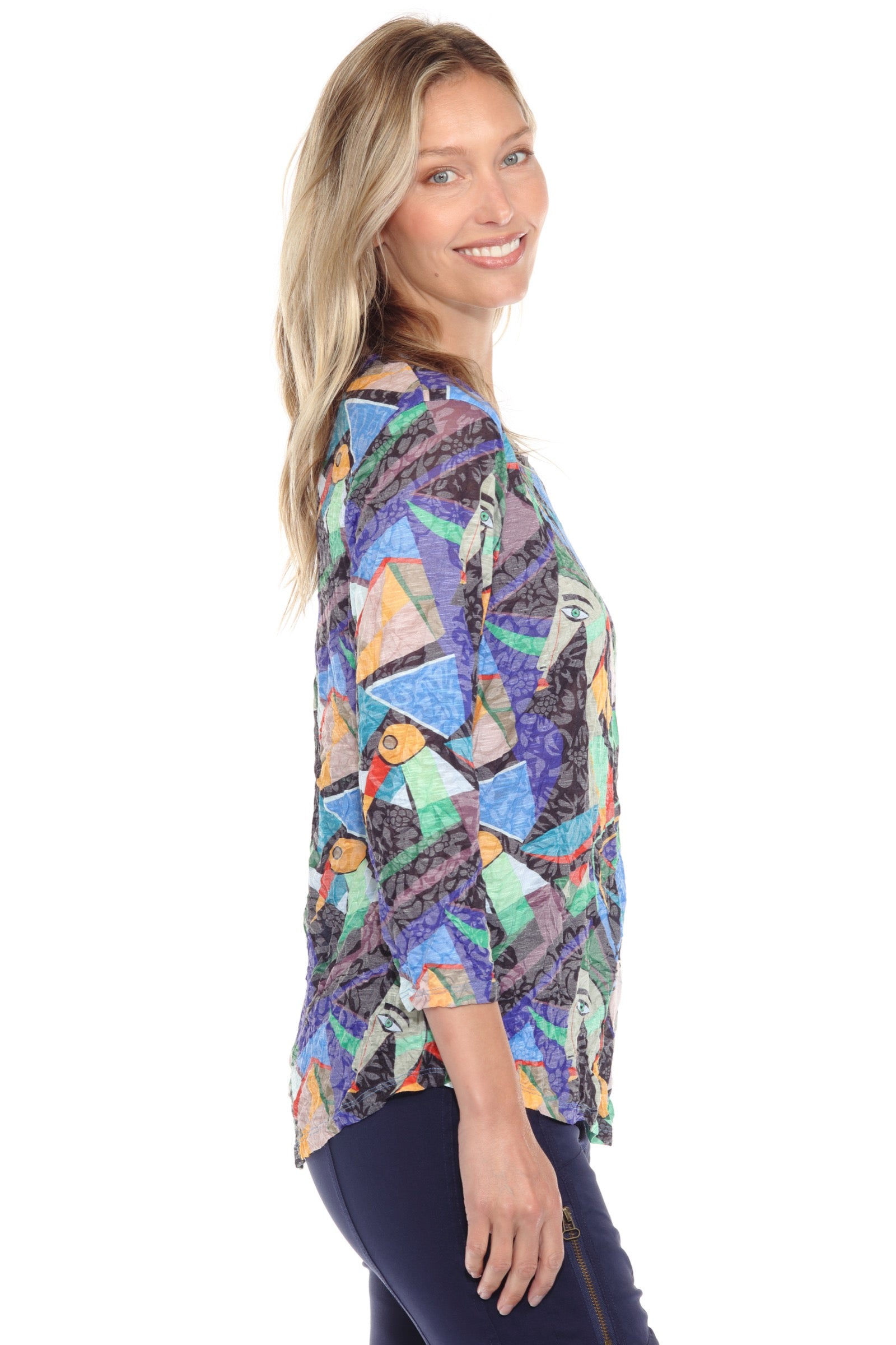 Round-Neck Top - Cubism - CARINE