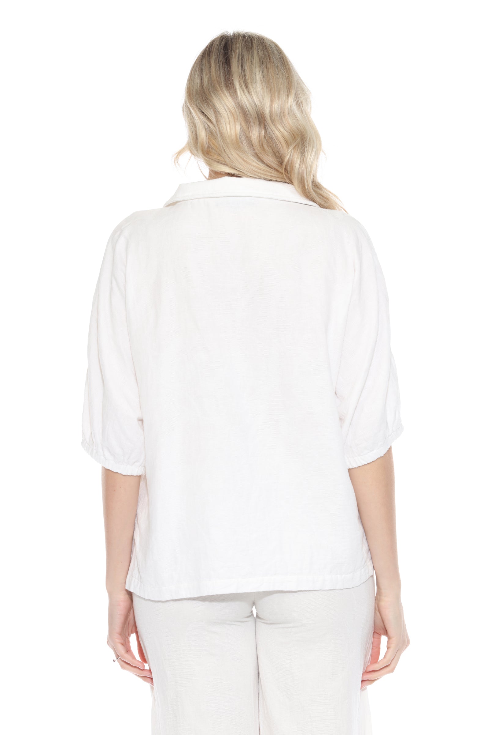 Textured Split Neck Top - CARINE