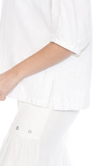 Textured Split Neck Matching Set - Ivory - CARINE