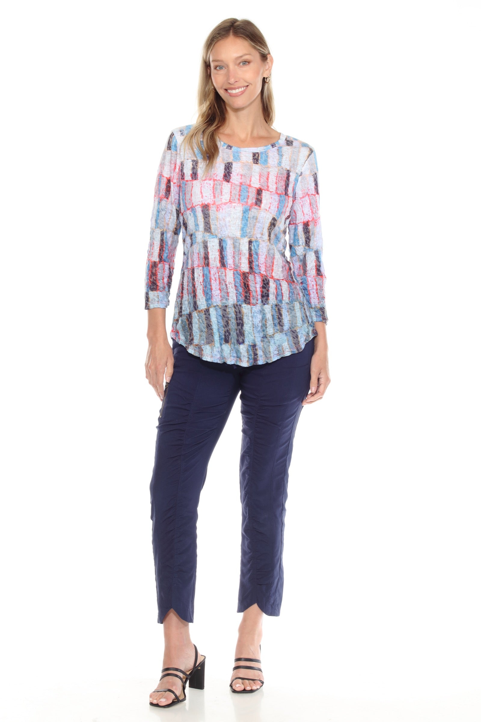 Round-Neck Top - Tile Mosaic - CARINE