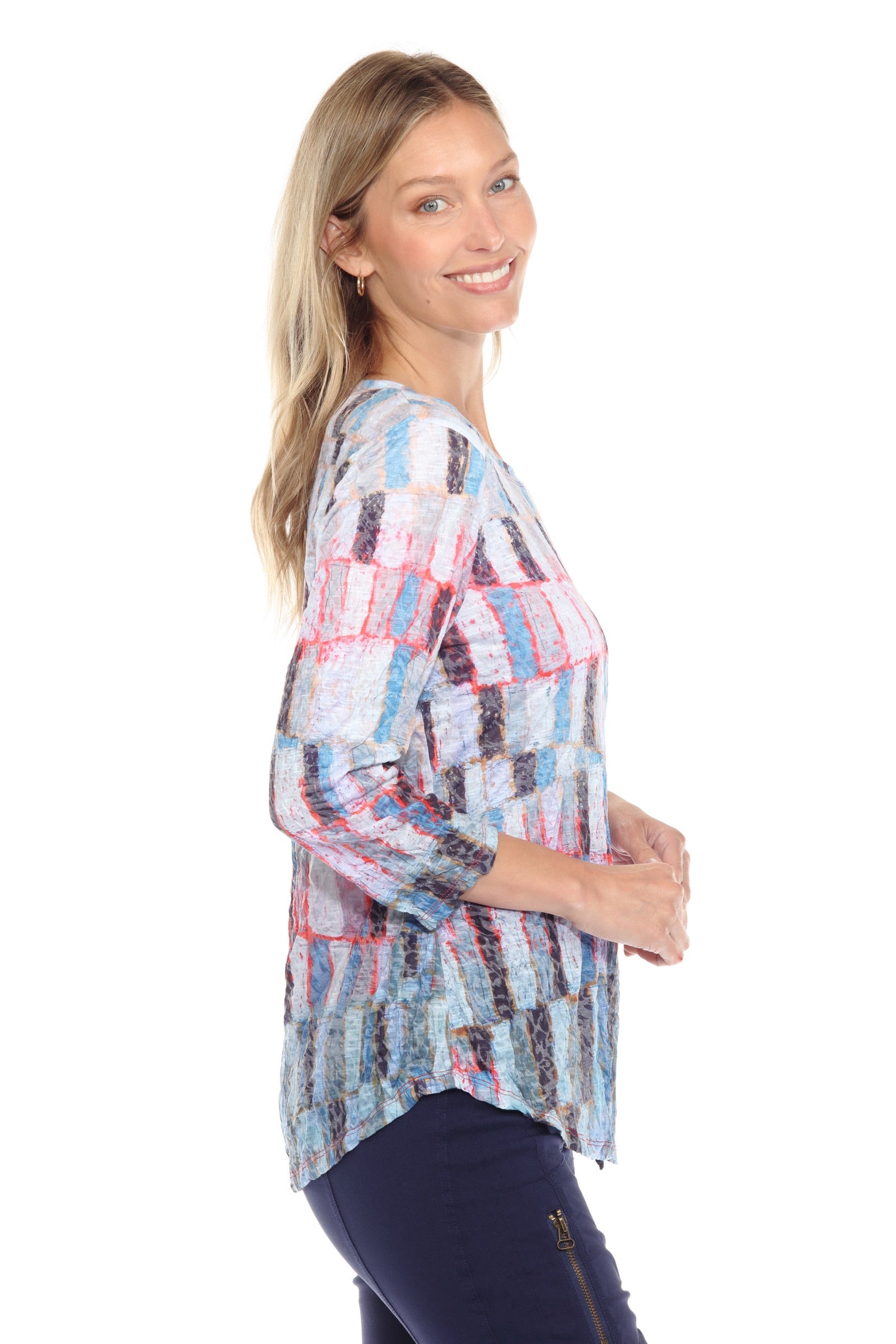 Round-Neck Top - Tile Mosaic - CARINE