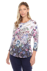 Round-Neck Top - Garden Bloom - CARINE